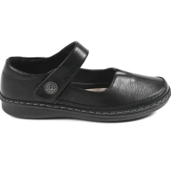 Chaussures Confort|LADY CONFORT Ballerines A Brides Femme Noir Avec Boutons Fantaisies