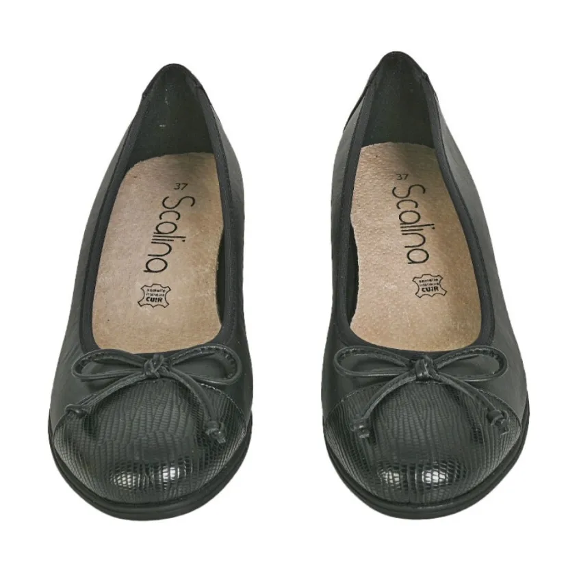 Chaussures Confort|SCALINA Ballerines Confort Femme Noir A Noeud