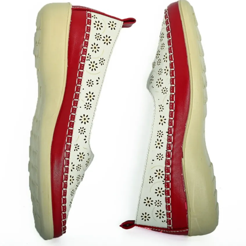 Chaussures Confort|LADY CONFORT Ballerines Confort Femme Blanc Ajouree