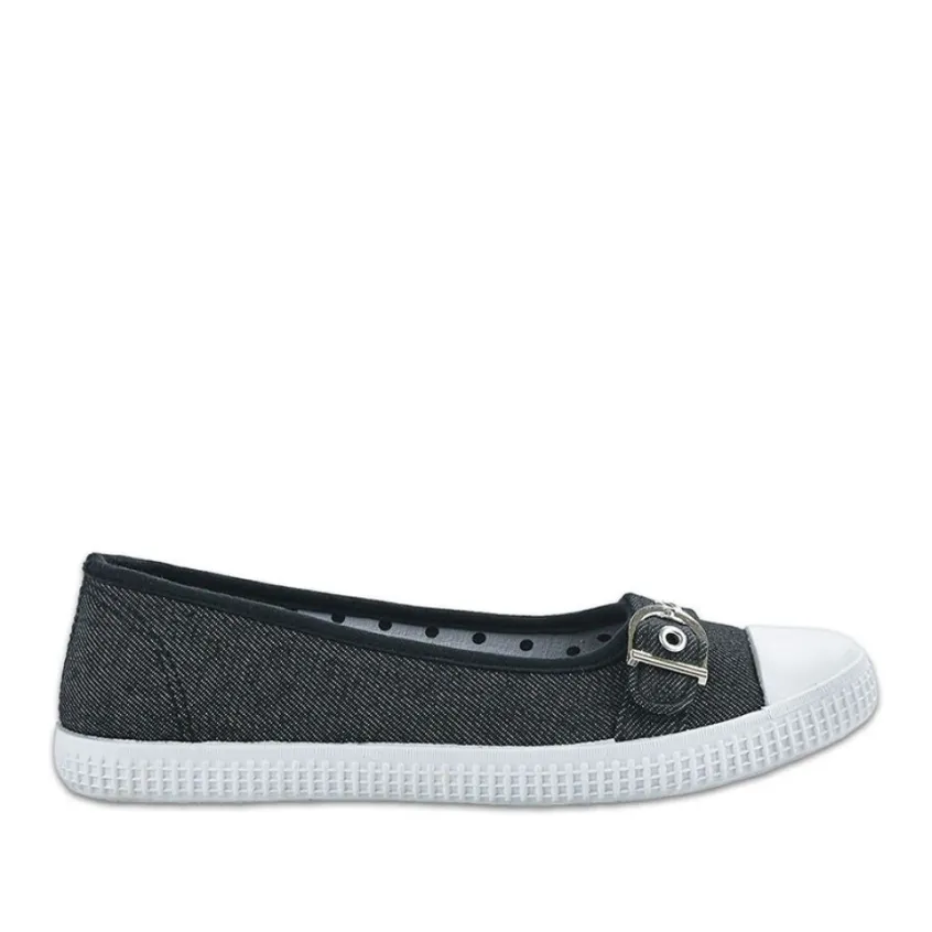 Ballerines|STREET LIFE Ballerines Femme En Toile Noire