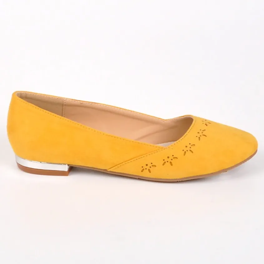 Ballerines|VICE VERSA Ballerines Femme Jaune Au Talon Argente