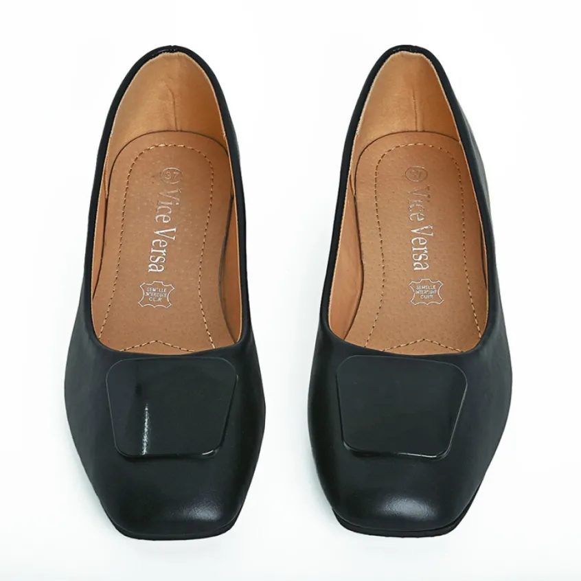 Ballerines|VICE VERSA Ballerines Femme Noir A Bout Carre