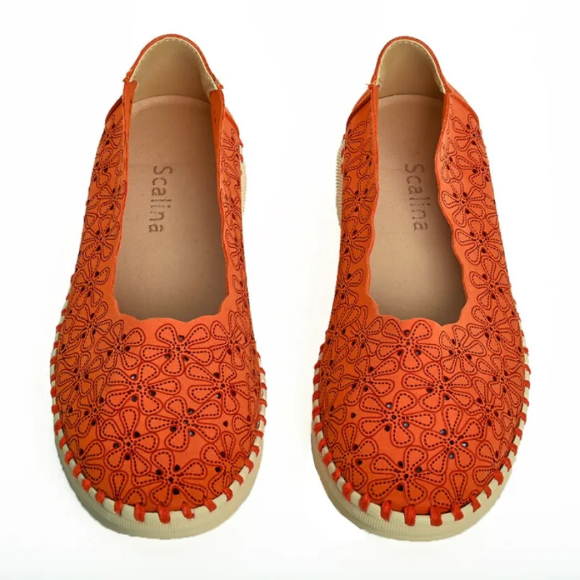 Chaussures Confort|SCALINA Ballerines Femme Orange