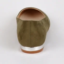 Ballerines|VICE VERSA Ballerines Femme Vert Kaki Au Talon Argente