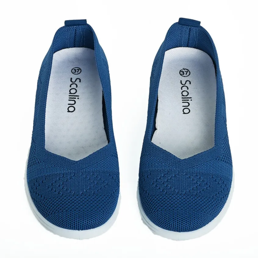 Chaussures Confort|SCALINA Ballerines Semelles Souples Bleu