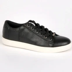 Baskets, Sneakers|STREET LIFE Baskets Avec Effet Reptile Noir