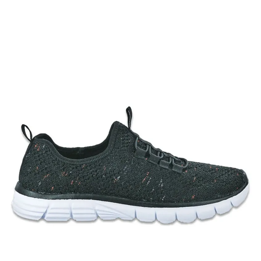 Baskets, Sneakers|STREET LIFE Baskets Avec Lacets Elastiques Femme Noir