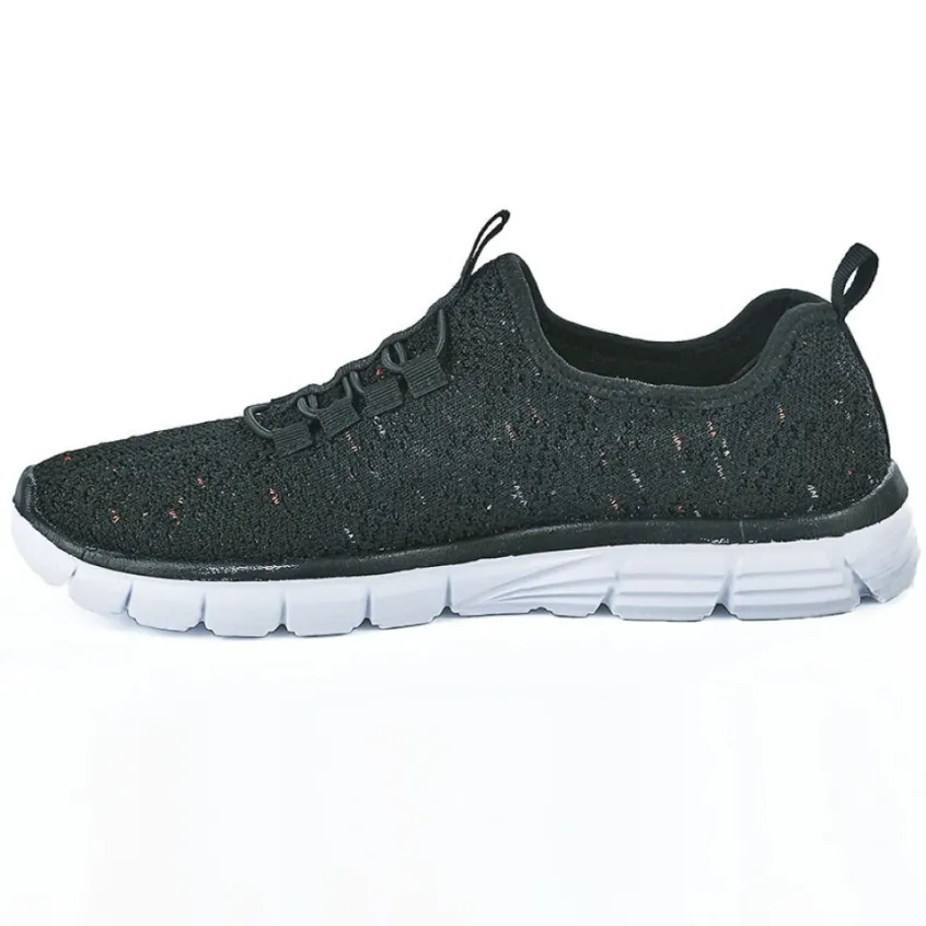 Baskets, Sneakers|STREET LIFE Baskets Avec Lacets Elastiques Femme Noir