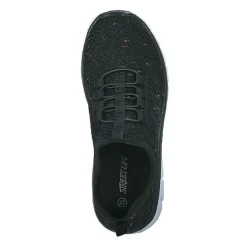 Baskets, Sneakers|STREET LIFE Baskets Avec Lacets Elastiques Femme Noir