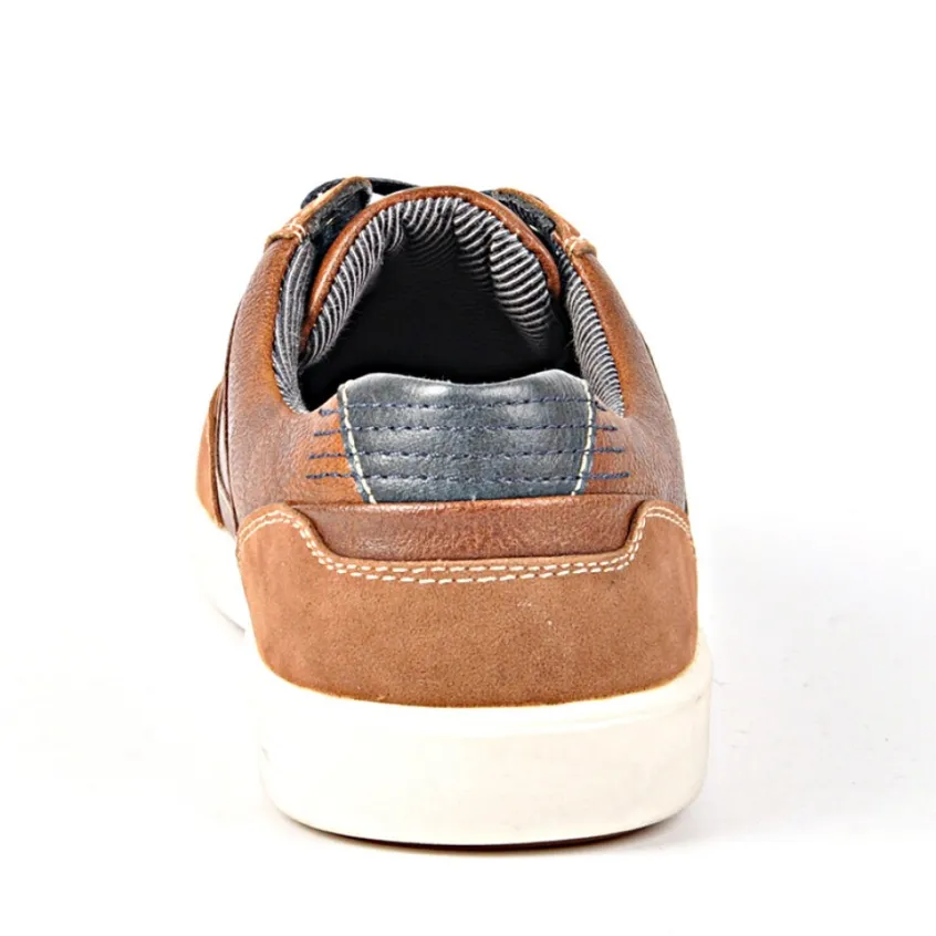 Baskets, Sneakers|CARDIFF Baskets Avec Surpiqures Contrastantes Marron