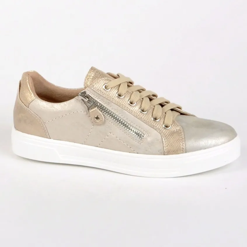 Chaussures Confort|SCALINA Baskets Confort Femme Dore
