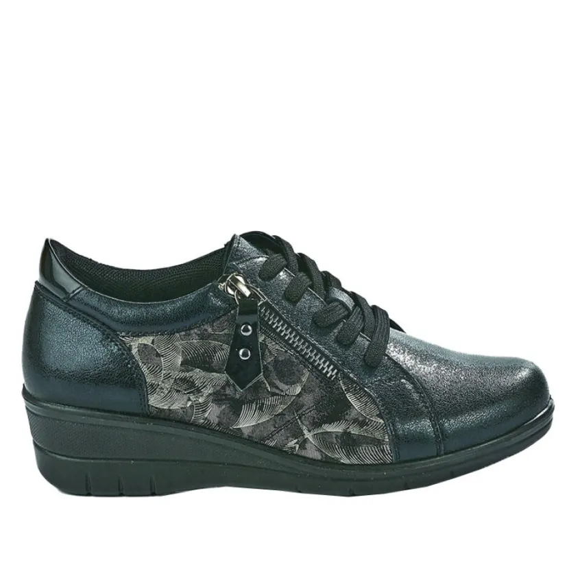 Chaussures Confort|LADY CONFORT Baskets Confort Femme Noir