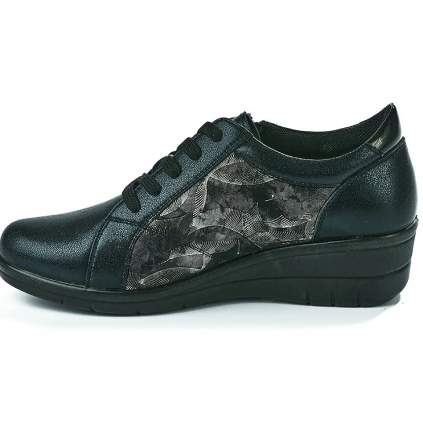 Chaussures Confort|LADY CONFORT Baskets Confort Femme Noir