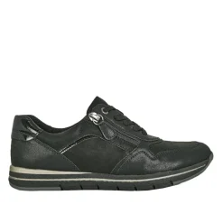 Chaussures Confort|RELIFE Baskets Confort Femme Noir Avec Fermeture Eclair