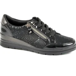 Chaussures Confort|LADY CONFORT Baskets Femme Avec Strass Noir