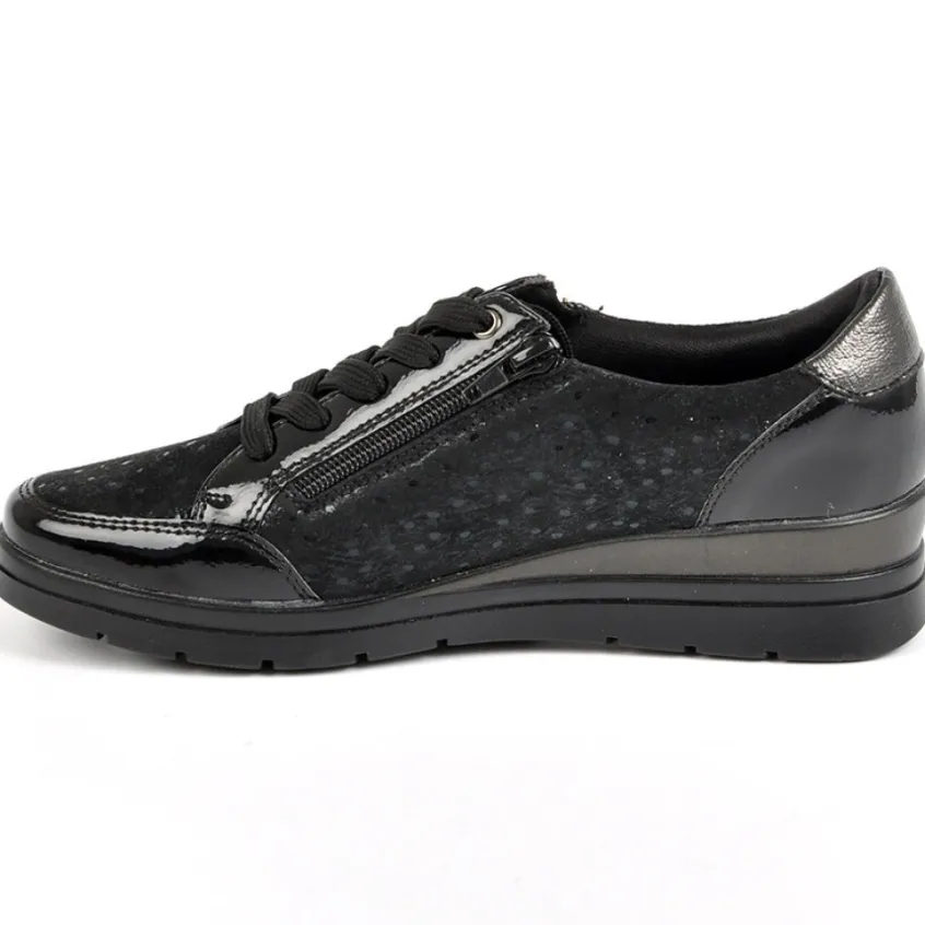 Chaussures Confort|LADY CONFORT Baskets Femme Avec Strass Noir