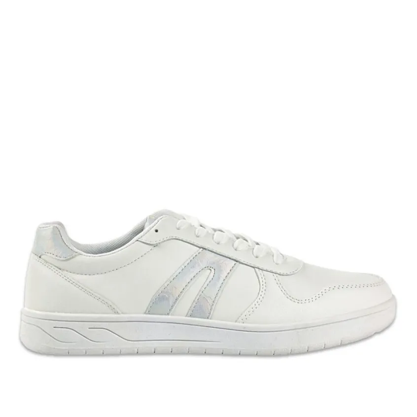 Baskets, Sneakers|STREET LIFE Baskets Femme Blanc Et Argent