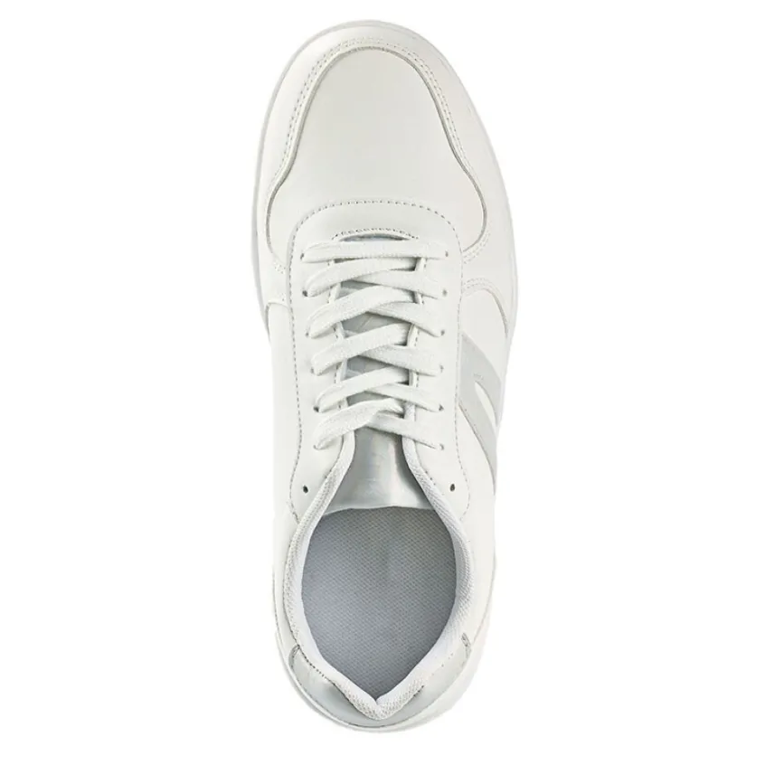 Baskets, Sneakers|STREET LIFE Baskets Femme Blanc Et Argent