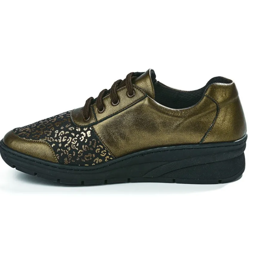 Chaussures Confort|LADY CONFORT Baskets Femme Bronze