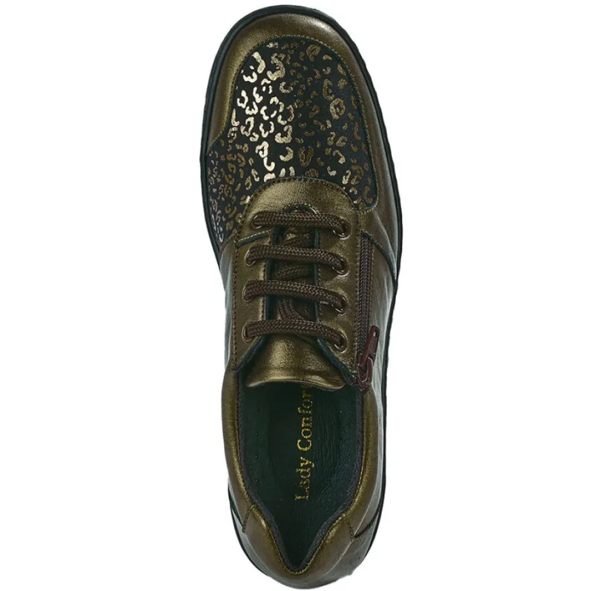 Chaussures Confort|LADY CONFORT Baskets Femme Bronze
