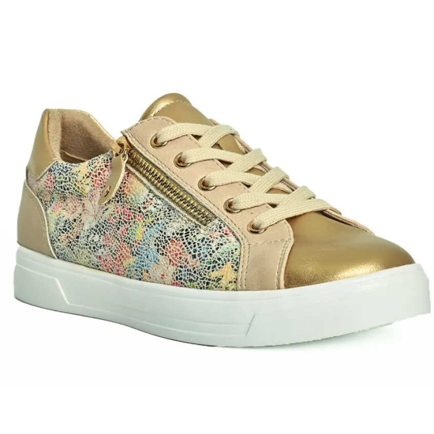 Chaussures Confort|SCALINA Baskets Femme Dore
