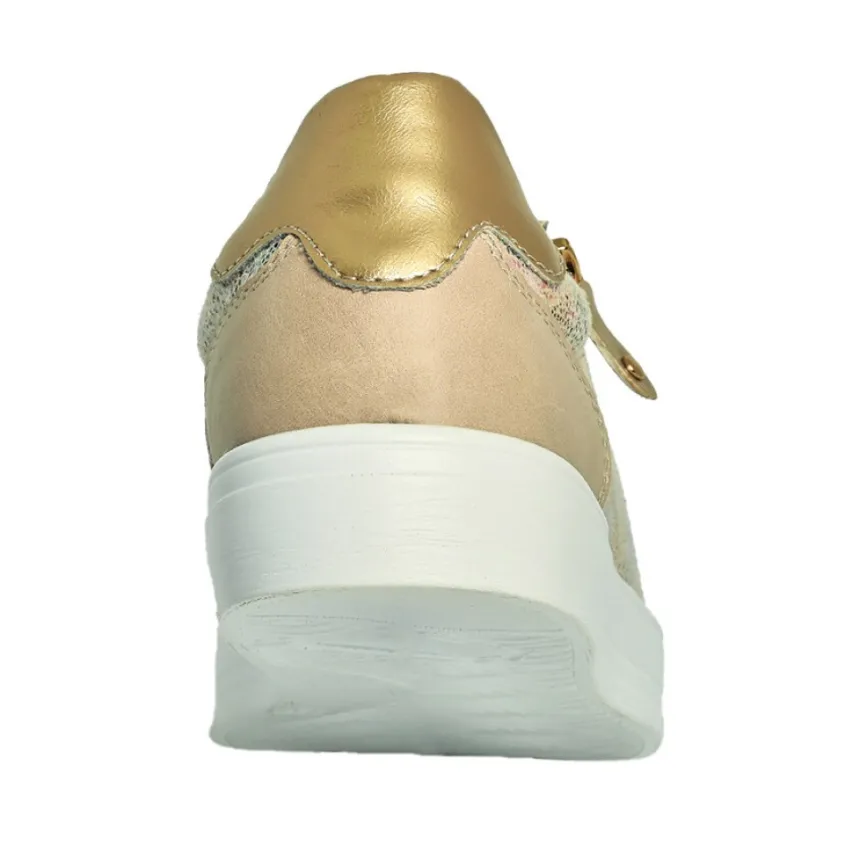 Chaussures Confort|SCALINA Baskets Femme Dore
