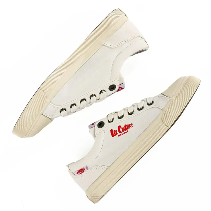 Baskets, Sneakers|LEE COOPER Baskets Femme En Toile Blanche