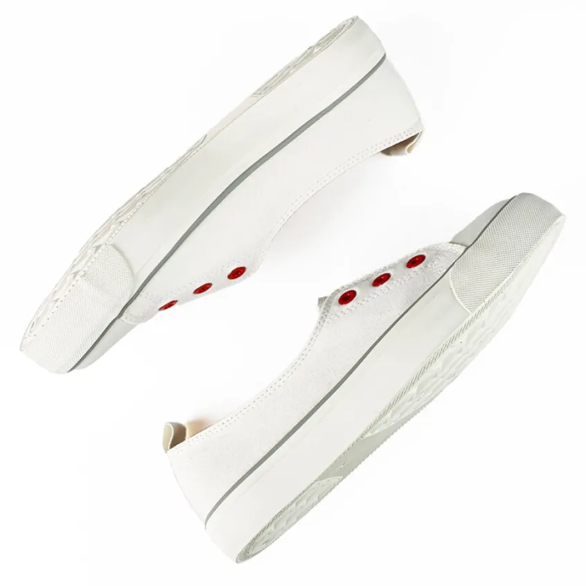 Baskets, Sneakers|STREET LIFE Baskets Femme En Toile Blanche