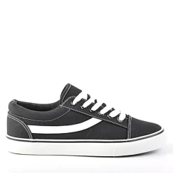 Baskets, Sneakers|STREET LIFE Baskets Femme En Toile Noire