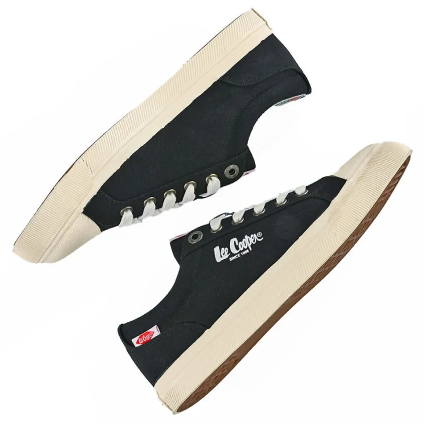 Baskets, Sneakers|LEE COOPER Baskets Femme En Toile Noire
