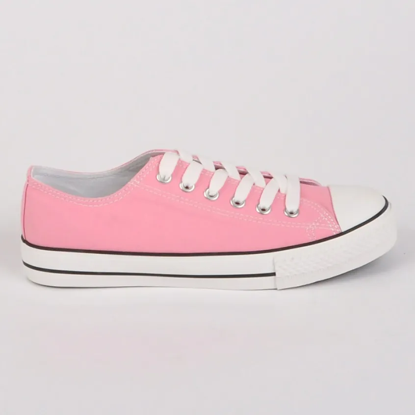 Baskets, Sneakers|STREET LIFE Baskets Femme En Toile Rose