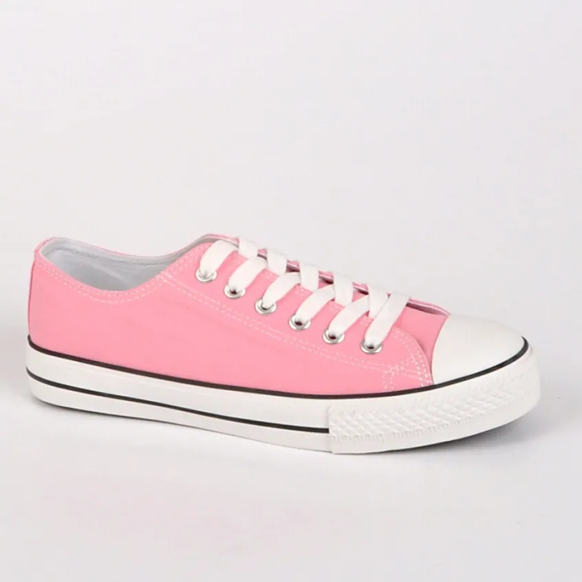 Baskets, Sneakers|STREET LIFE Baskets Femme En Toile Rose