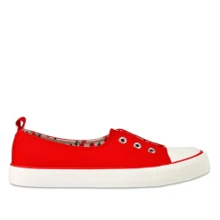 Baskets, Sneakers|STREET LIFE Baskets Femme En Toile Rouge