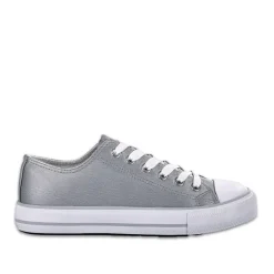 Baskets, Sneakers|STREET LIFE Baskets Femme Irisees En Toile Grise