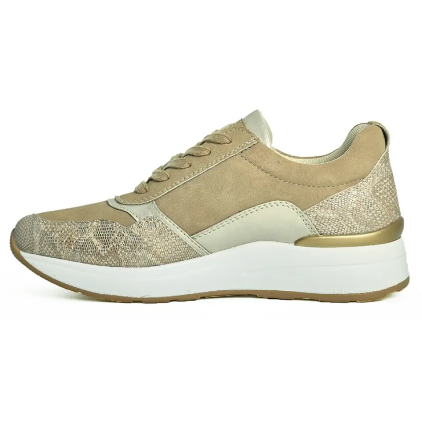 Chaussures Confort|LADY CONFORT Baskets Femme Marron A Semelle Amovible