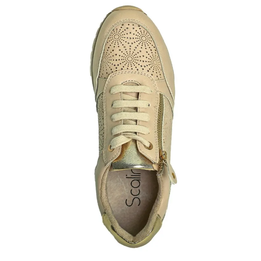 Chaussures Confort|SCALINA Baskets Femme Rose A Semelle Amovible