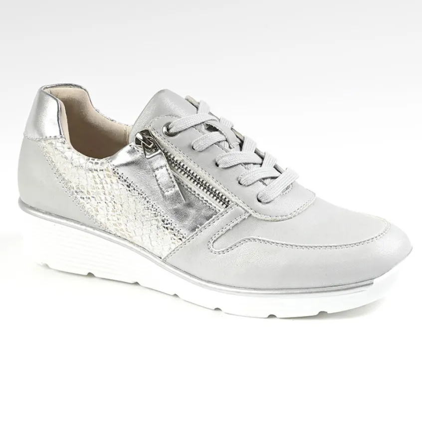 Chaussures Confort|SCALINA Baskets Femme Argente
