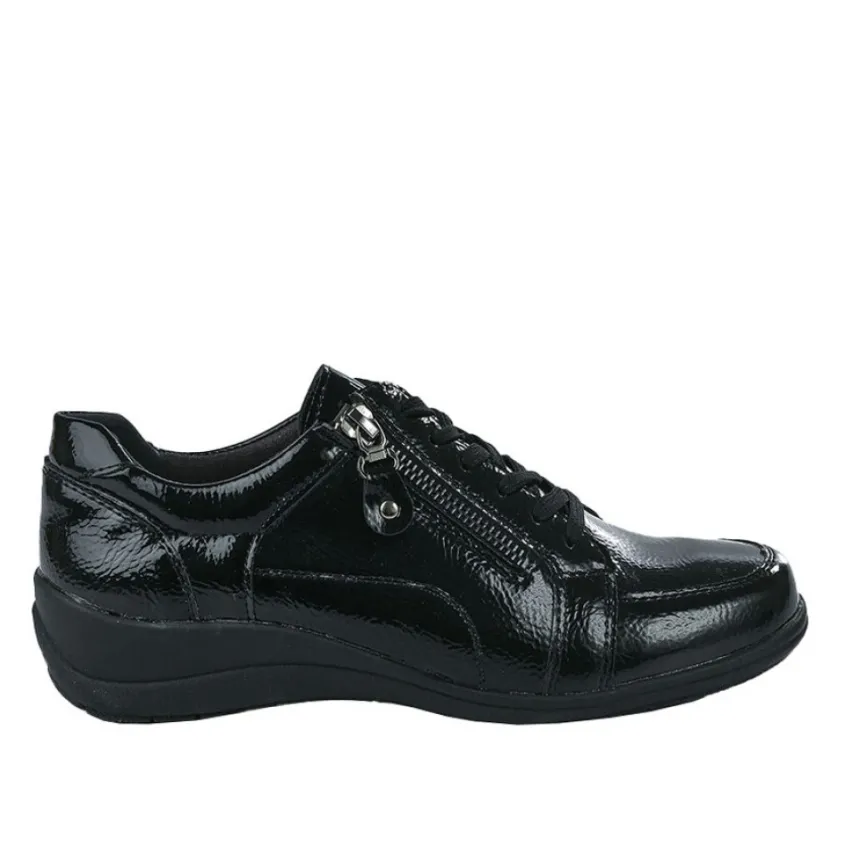 Chaussures Confort|SCALINA Baskets Femme Vernies Noires