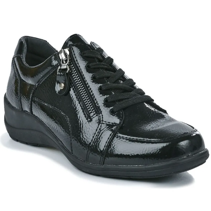 Chaussures Confort|SCALINA Baskets Femme Vernies Noires