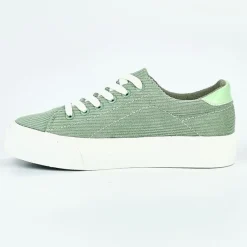 Baskets, Sneakers|STREET LIFE Baskets Femme Vert Velours Cotele