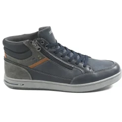 Baskets, Sneakers|STREET LIFE Baskets Homme Avec Zip Pratique Sur Le Cote Bleu Marine