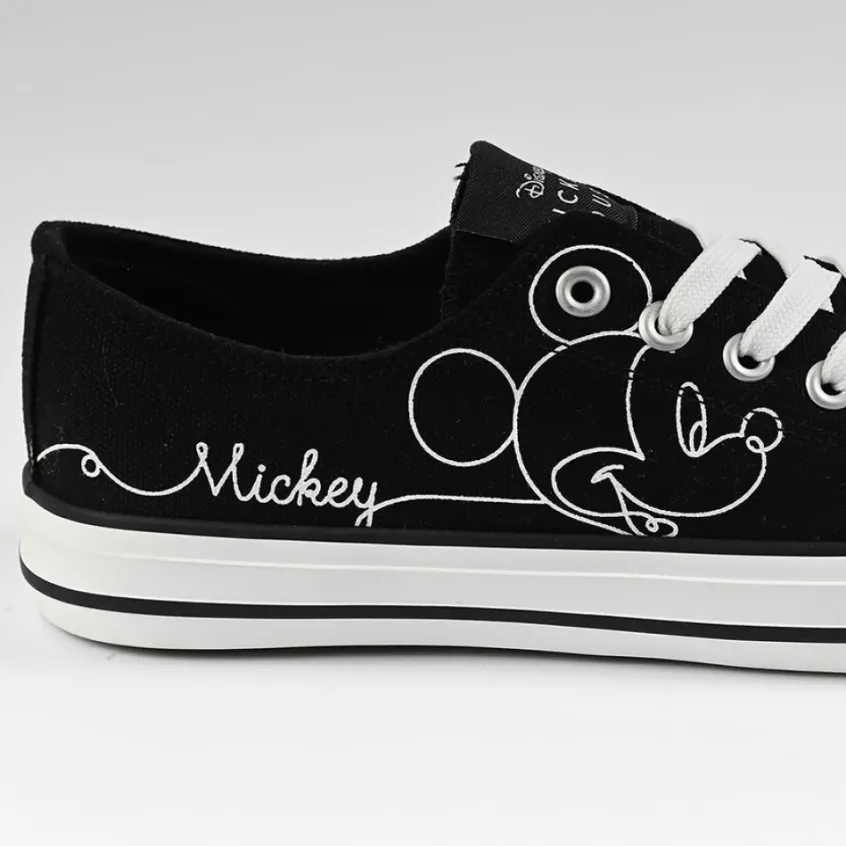 Baskets, Sneakers|MICKEY Baskets Femme En Toile Noire