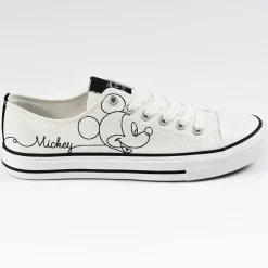Baskets, Sneakers|MICKEY Baskets Femme En Toile Blanche