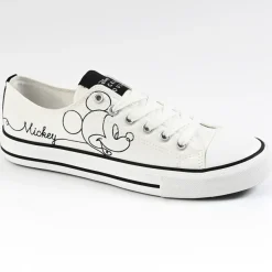 Baskets, Sneakers|MICKEY Baskets Femme En Toile Blanche