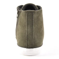 Baskets, Sneakers|CARDIFF Baskets Montantes Aspect Velours Kaki