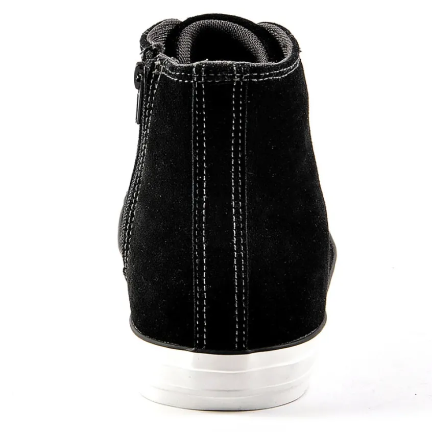 Baskets, Sneakers|CARDIFF Baskets Montantes Aspect Velours Noir
