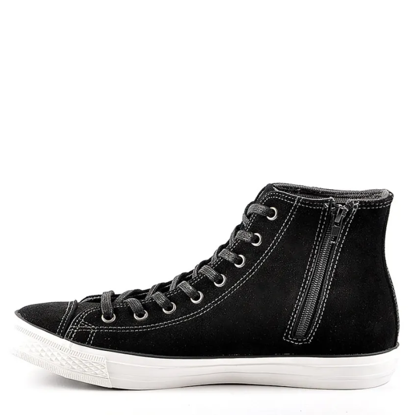Baskets, Sneakers|CARDIFF Baskets Montantes Aspect Velours Noir