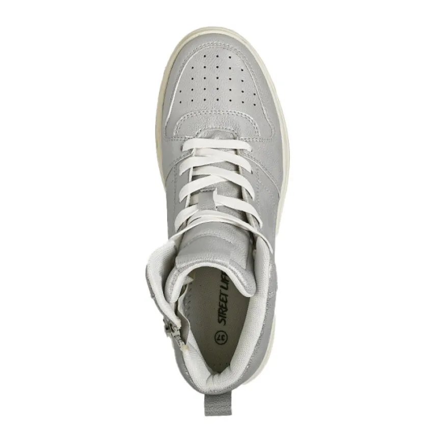 Baskets, Sneakers|STREET LIFE Baskets Montantes Femme Argente