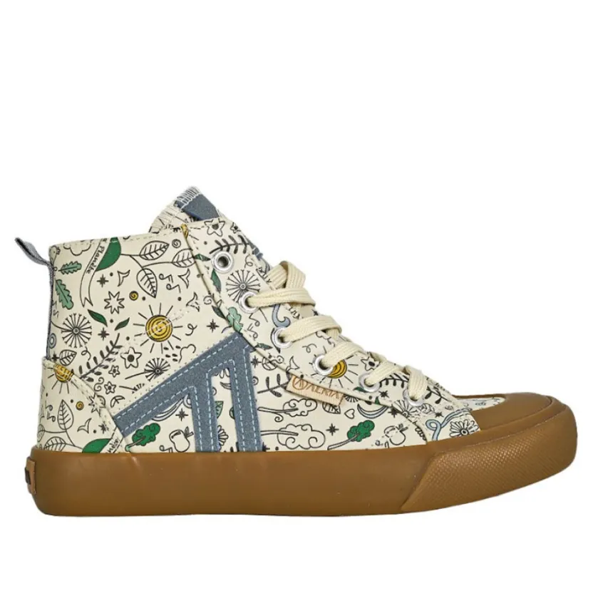 Baskets, Sneakers|ALMA PLANETE Baskets Montantes Femme Beige A Motifs Alma