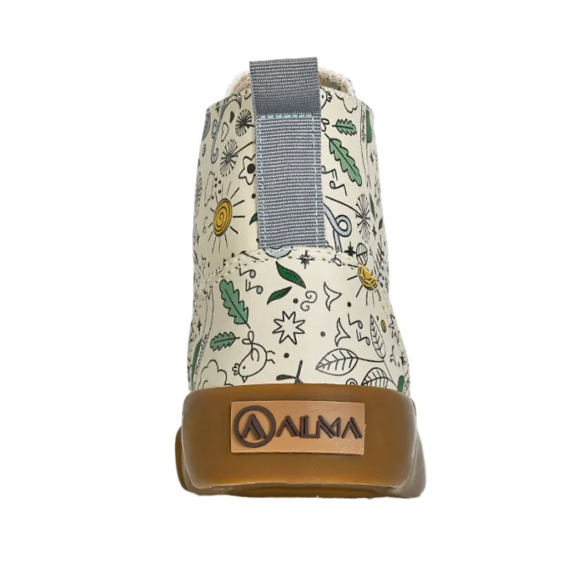 Baskets, Sneakers|ALMA PLANETE Baskets Montantes Femme Beige A Motifs Alma